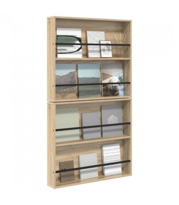 vidaXL Magazine Rack 2 pcs Sonoma Oak 80 x 12 x 70 cm Engineered Wood