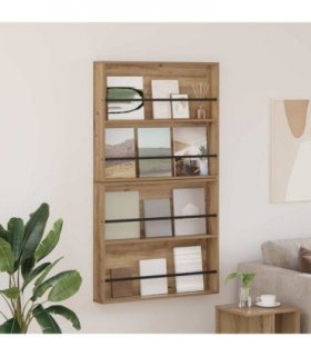 vidaXL Magazine Rack 2 pcs Artisan Oak 80 x 12 x 70 cm Engineered Wood