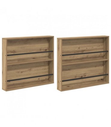 vidaXL Magazine Rack 2 pcs Artisan Oak 80 x 12 x 70 cm Engineered Wood