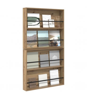 vidaXL Magazine Rack 2 pcs Artisan Oak 80 x 12 x 70 cm Engineered Wood