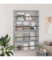vidaXL Magazine Rack with Shelf 2 pcs Grey Sonoma 100 x 12 x 70 cm
