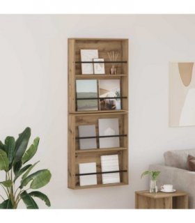 vidaXL Magazine Rack 2 pcs Artisan Oak 60 x 12 x 70 cm Engineered Wood