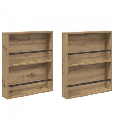 vidaXL Magazine Rack 2 pcs Artisan Oak 60 x 12 x 70 cm Engineered Wood