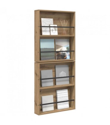 vidaXL Magazine Rack 2 pcs Artisan Oak 60 x 12 x 70 cm Engineered Wood