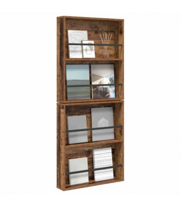 vidaXL Magazine Rack 2 pcs Old Wood 60 x 12 x 70 cm Engineered Wood