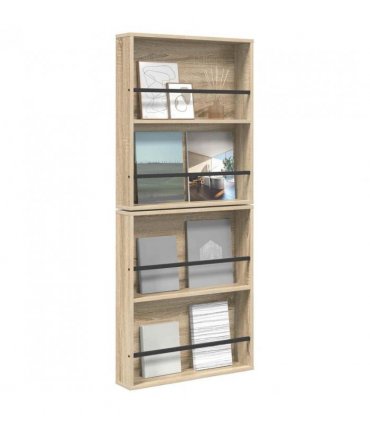 vidaXL Magazine Rack 2 pcs Sonoma Oak 60 x 12 x 70 cm Engineered Wood