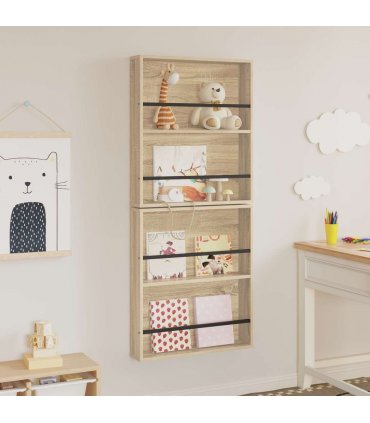 vidaXL Magazine Rack 2 pcs Sonoma Oak 60 x 12 x 70 cm Engineered Wood