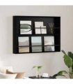 vidaXL Magazine Rack Black Oak 100 x 12 x 70 cm Engineered Wood