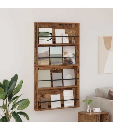 vidaXL Magazine Rack 2 pcs Old Wood 80 x 12 x 70 cm Engineered Wood