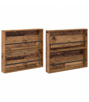 vidaXL Magazine Rack 2 pcs Old Wood 80 x 12 x 70 cm Engineered Wood