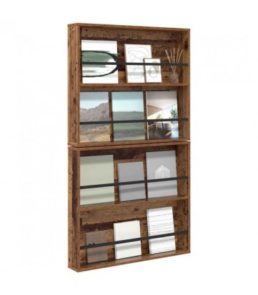 vidaXL Magazine Rack 2 pcs Old Wood 80 x 12 x 70 cm Engineered Wood