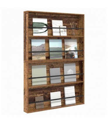 vidaXL Magazine Rack 2 pcs Old Wood 100 x 12 x 70 cm Engineered Wood