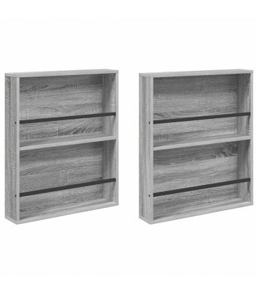 vidaXL Magazine Rack 2 pcs Grey Sonoma 60 x 12 x 70 cm Engineered Wood