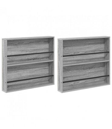 vidaXL Magazine Rack 2 pcs Grey Sonoma 80 x 12 x 70 cm Engineered Wood