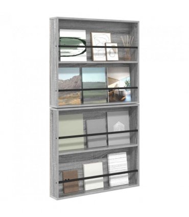 vidaXL Magazine Rack 2 pcs Grey Sonoma 80 x 12 x 70 cm Engineered Wood