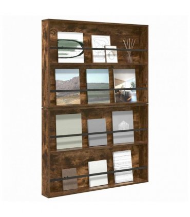 vidaXL Magazine Rack 2 pcs Smoked Oak 100 x 12 x 70 cm Engineered Wood