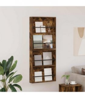 vidaXL Magazine Rack 2 pcs Smoked Oak 60 x 12 x 70 cm Engineered Wood