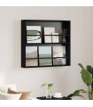 vidaXL Magazine Rack Black Oak 80 x 12 x 70 cm Engineered Wood
