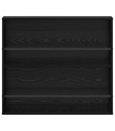 vidaXL Magazine Rack Black Oak 80 x 12 x 70 cm Engineered Wood