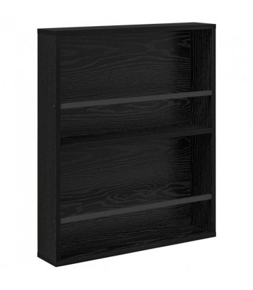 vidaXL Magazine Rack 2 pcs Black Oak 60 x 12 x 70 cm Engineered Wood