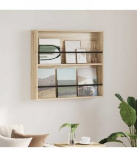 vidaXL Magazine Rack Sonoma Oak 80 x 12 x 70 cm Engineered Wood
