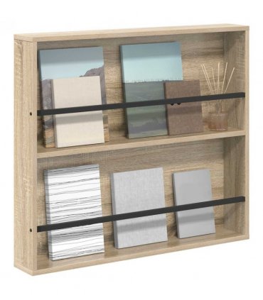 vidaXL Magazine Rack Sonoma Oak 80 x 12 x 70 cm Engineered Wood