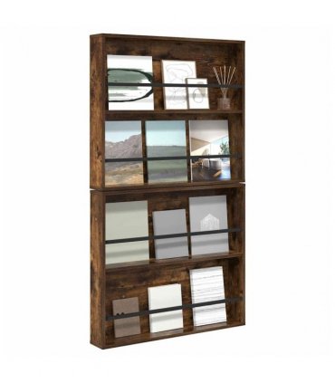 vidaXL Magazine Rack 2 pcs Smoked Oak 80 x 12 x 70 cm Engineered Wood