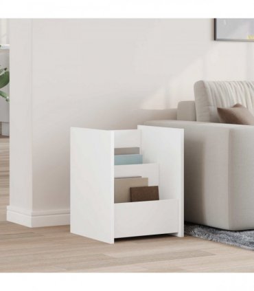 vidaXL Magazine Rack with Shelf White 35 x 35 x 45 cm Engineered Wood