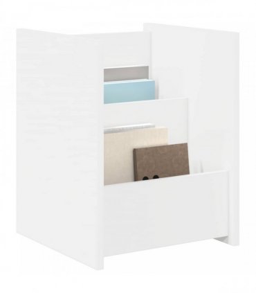 vidaXL Magazine Rack with Shelf White 35 x 35 x 45 cm Engineered Wood