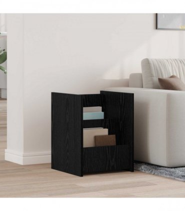 vidaXL Magazine Rack Black Oak 35 x 35 x 45 cm Engineered Wood