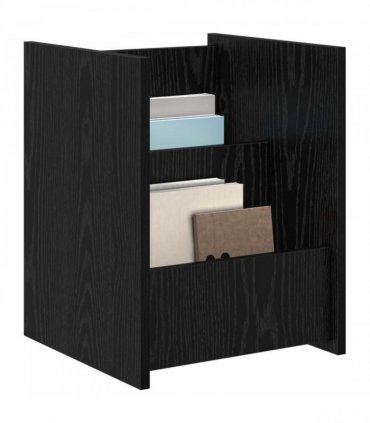vidaXL Magazine Rack Black Oak 35 x 35 x 45 cm Engineered Wood
