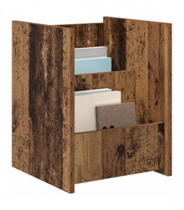 vidaXL Magazine Rack Old Wood 35 x 35 x 45 cm Engineered Wood