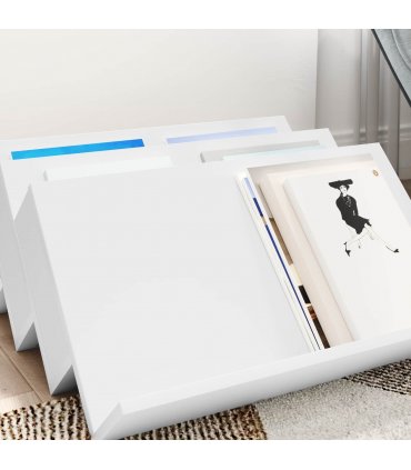 vidaXL Magazine Rack White 65 x 53 x 28.5 cm Engineered Wood
