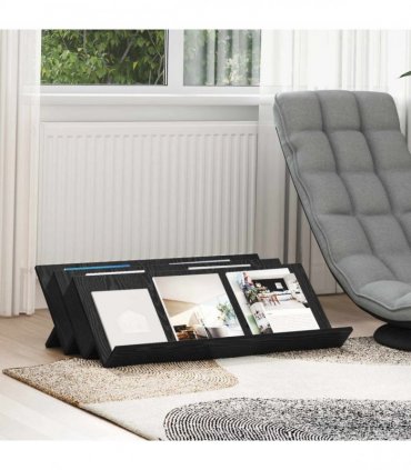 vidaXL Magazine Rack Black Oak 90 x 53 x 28.5 cm Engineered Wood