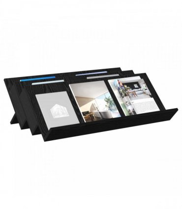 vidaXL Magazine Rack Black Oak 90 x 53 x 28.5 cm Engineered Wood