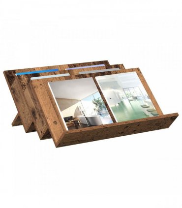 vidaXL Magazine Rack Old Wood 65 x 53 x 28.5 cm Engineered Wood