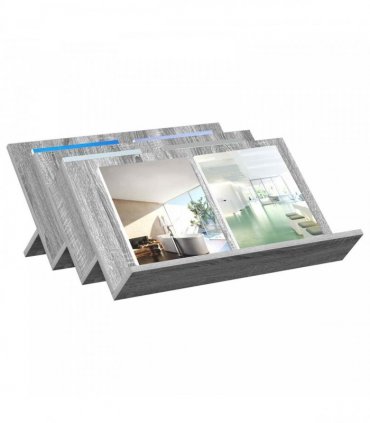 vidaXL Magazine Rack Grey Sonoma 65 x 53 x 28.5 cm Engineered Wood