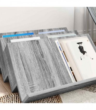 vidaXL Magazine Rack Grey Sonoma 65 x 53 x 28.5 cm Engineered Wood