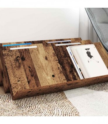 vidaXL Magazine Rack Old Wood 90 x 53 x 28.5 cm Engineered Wood