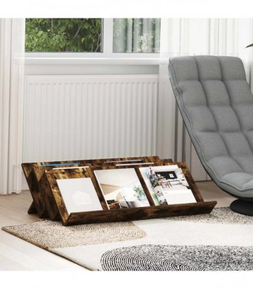 vidaXL Magazine Rack Smoked Oak 90 x 53 x 28.5 cm Engineered Wood