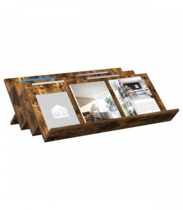 vidaXL Magazine Rack Smoked Oak 90 x 53 x 28.5 cm Engineered Wood