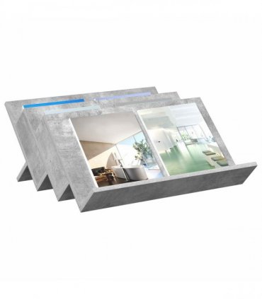 vidaXL Magazine Rack Concerte Grey 65 x 53 x 28.5 cm Engineered Wood — Colour: Concrete grey
