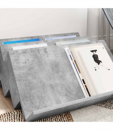 vidaXL Magazine Rack Concerte Grey 65 x 53 x 28.5 cm Engineered Wood — Colour: Concrete grey