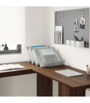 vidaXL Magazine Rack Concerte Grey 53 x 40 x 28.5 cm Engineered Wood — Colour: Concrete grey, Size: 40 x 53 x 28.5 cm