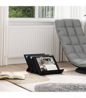 vidaXL Magazine Rack Black Oak 53 x 40 x 28.5 cm Engineered Wood — Size: 40 x 53 x 28.5 cm