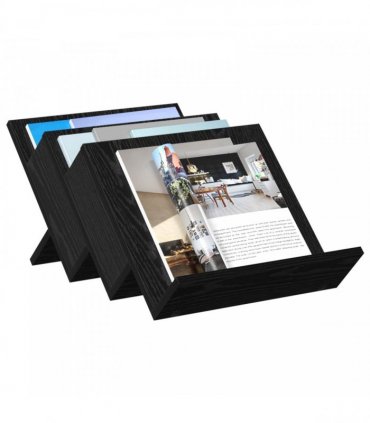 vidaXL Magazine Rack Black Oak 53 x 40 x 28.5 cm Engineered Wood — Size: 40 x 53 x 28.5 cm