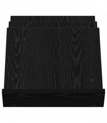 vidaXL Magazine Rack Black Oak 53 x 40 x 28.5 cm Engineered Wood — Size: 40 x 53 x 28.5 cm