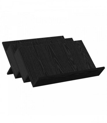 vidaXL Magazine Rack Black Oak 65 x 53 x 28.5 cm Engineered Wood
