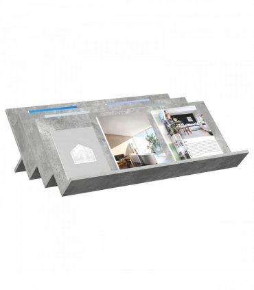vidaXL Magazine Rack Concerte Grey 90 x 53 x 28.5 cm Engineered Wood — Colour: Concrete grey
