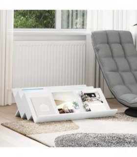 vidaXL Magazine Rack White 90 x 53 x 28.5 cm Engineered Wood